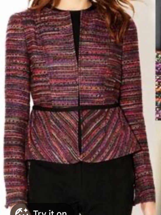 Nanette Lepore Jackets & Blazers - Nannette Lepore tweed multicolor silk blend crop jacket career office maximalist